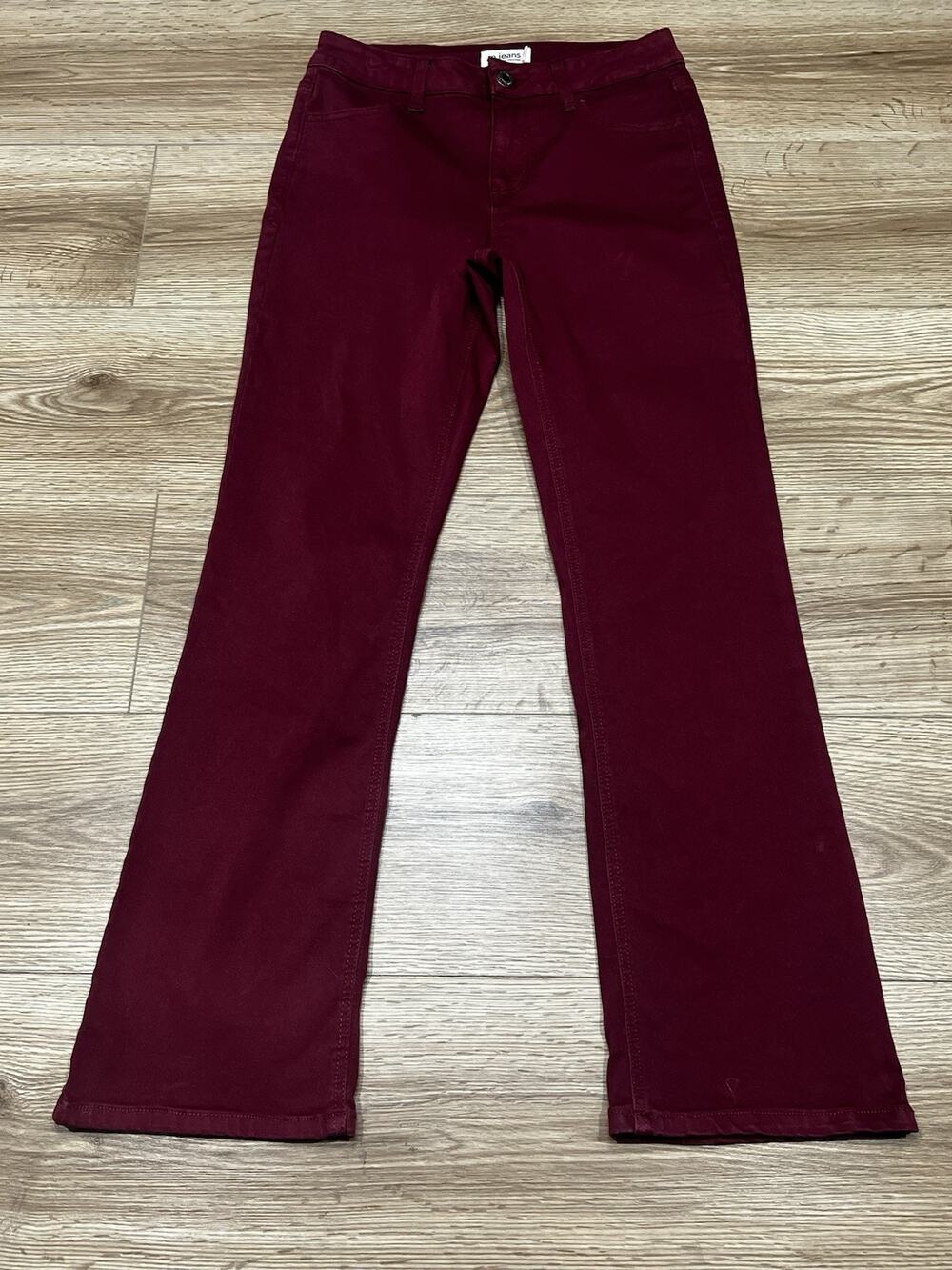 Maurices Women's Size S Short Jegging Jeans Maroon Red Stretch Mid-Rise Denim